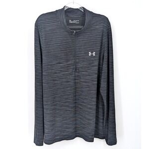 Under Armour Mens 2XL Threadborne HeatGear‎ Fitted 1/4 Zip Long Sleeve T Shirt
